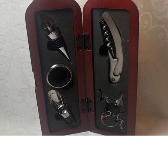 Wooden Wine Bar set - Picture 2 of 4